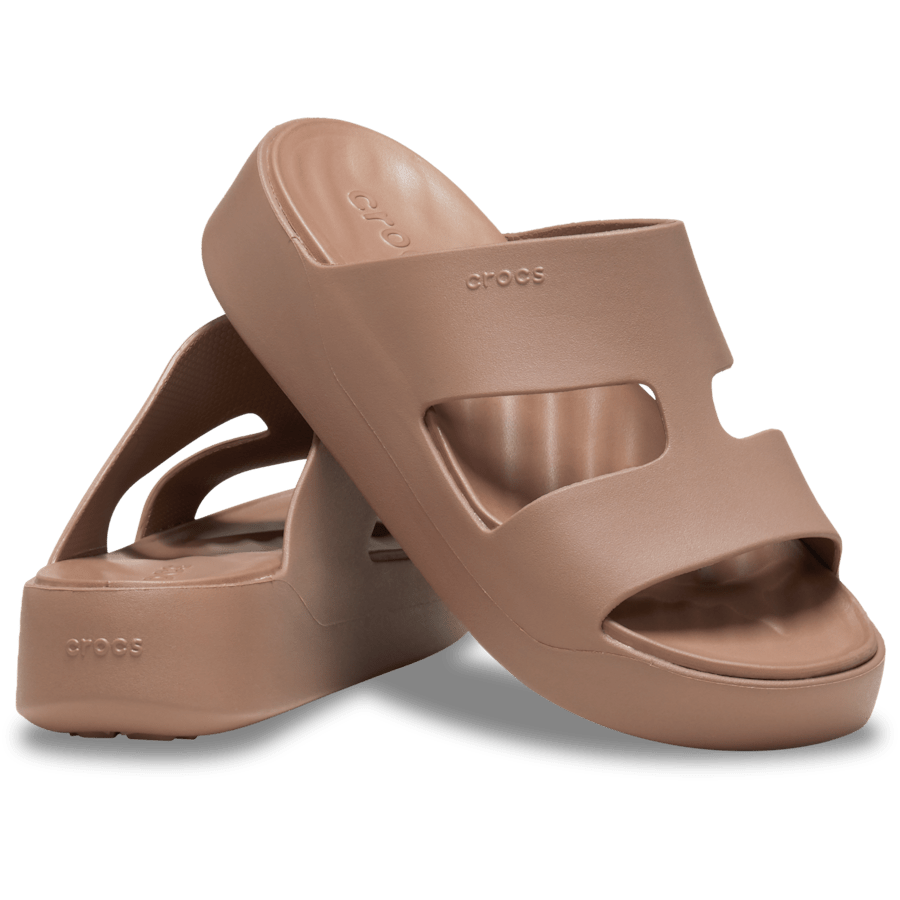 Latte Getaway Platform H-Strap - Pair - Crocs