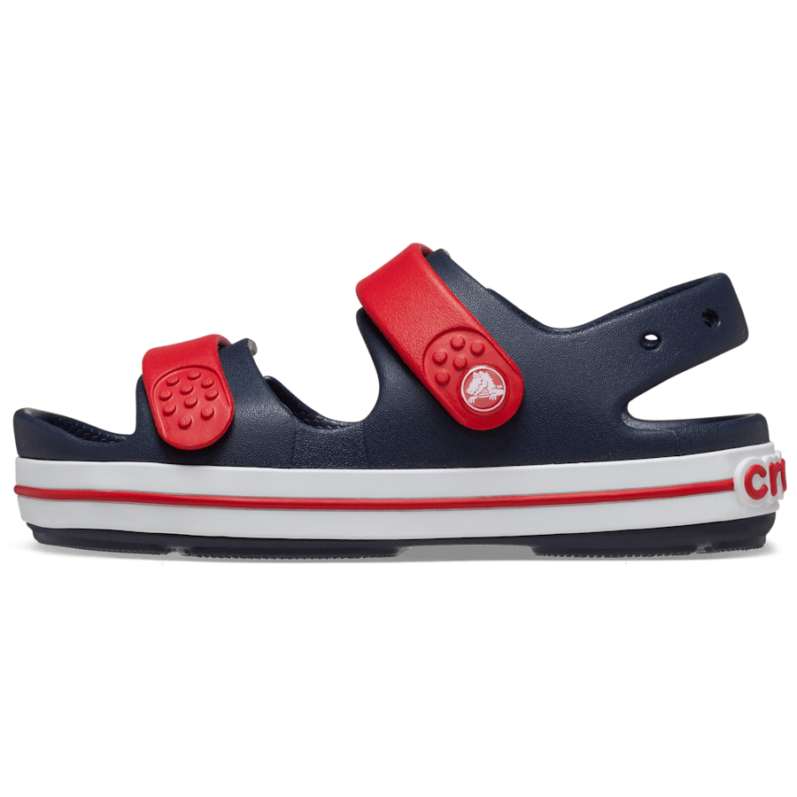 Navy / Varsity Red Kids' Crocband™ Cruiser Sandal - Custom Angle - Crocs