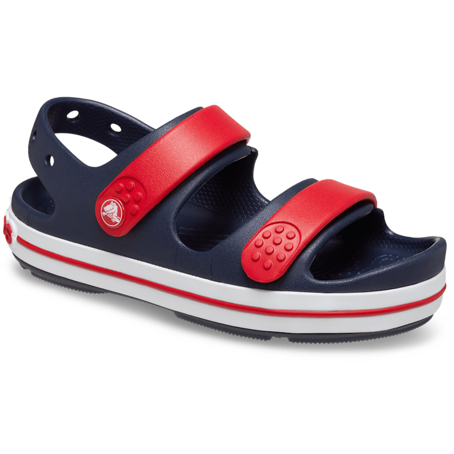 Navy / Varsity Red Kids' Crocband™ Cruiser Sandal - Angle - Crocs