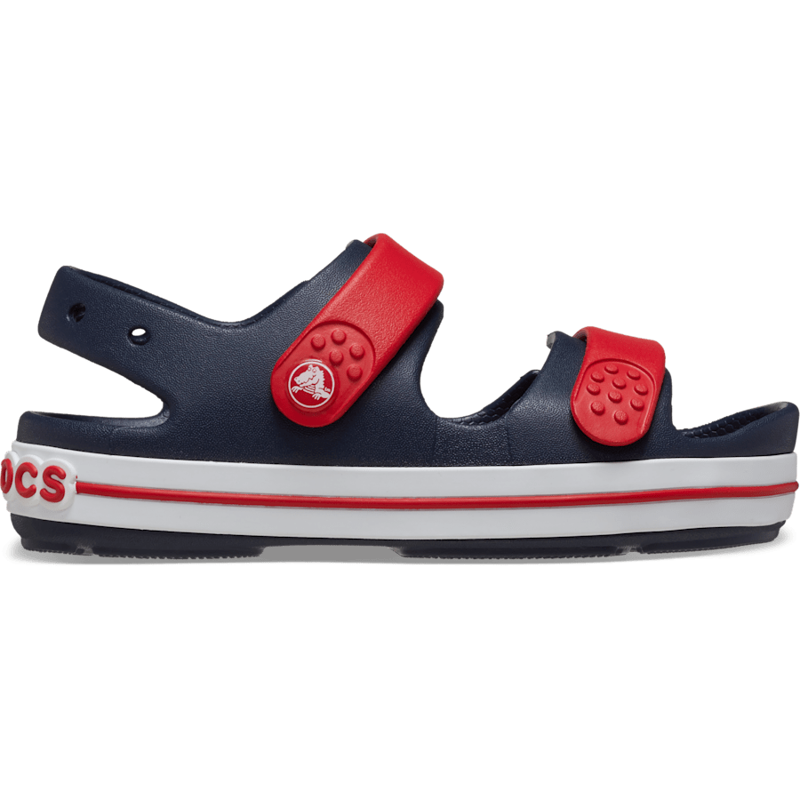 Navy / Varsity Red Toddler Crocband™ Cruiser Sandal - Side - Crocs