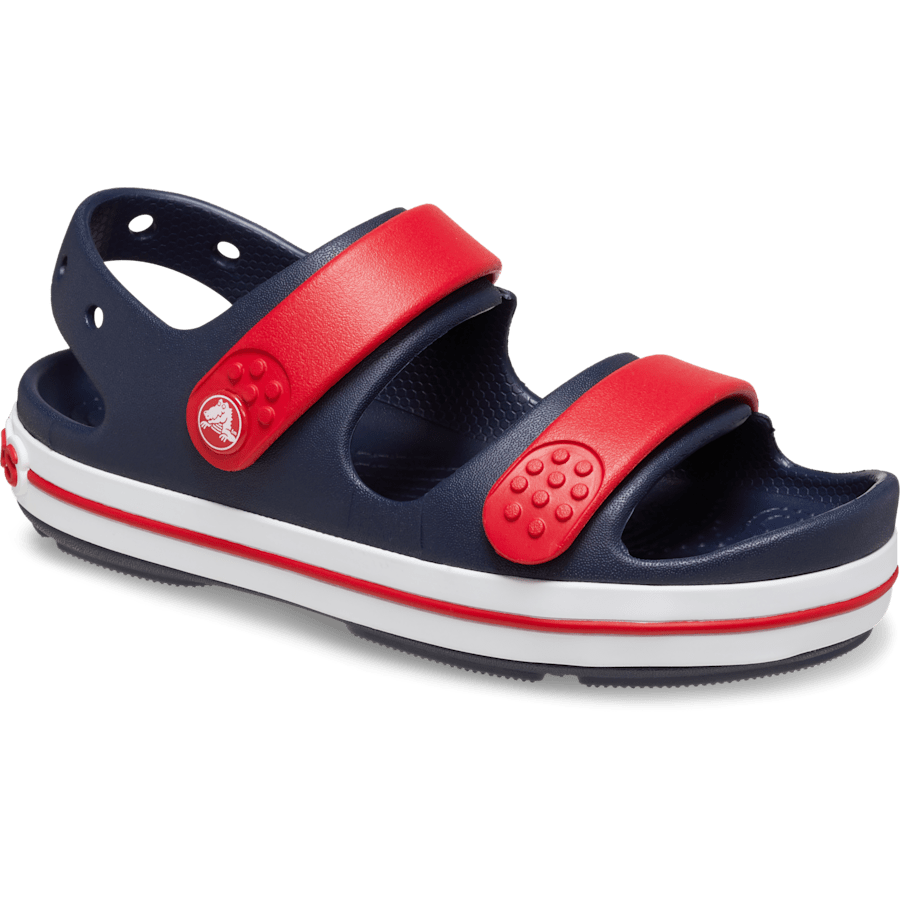 Navy / Varsity Red Toddler Crocband™ Cruiser Sandal - Angle - Crocs