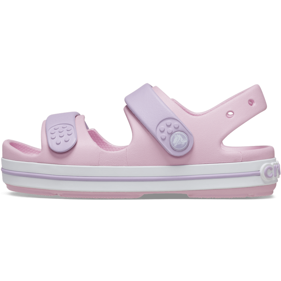 Ballerina / Lavender Toddler Crocband™ Cruiser Sandal - Custom Angle - Crocs