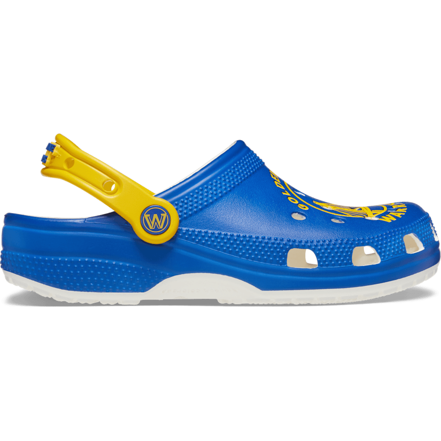 White NBA Golden State Warriors Classic Clog - Custom Angle - Crocs