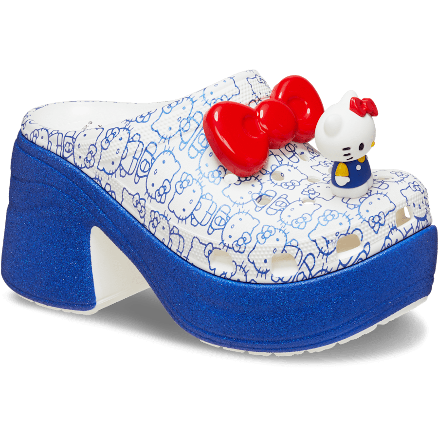 White Hello Kitty Siren Clog - Angle - Crocs