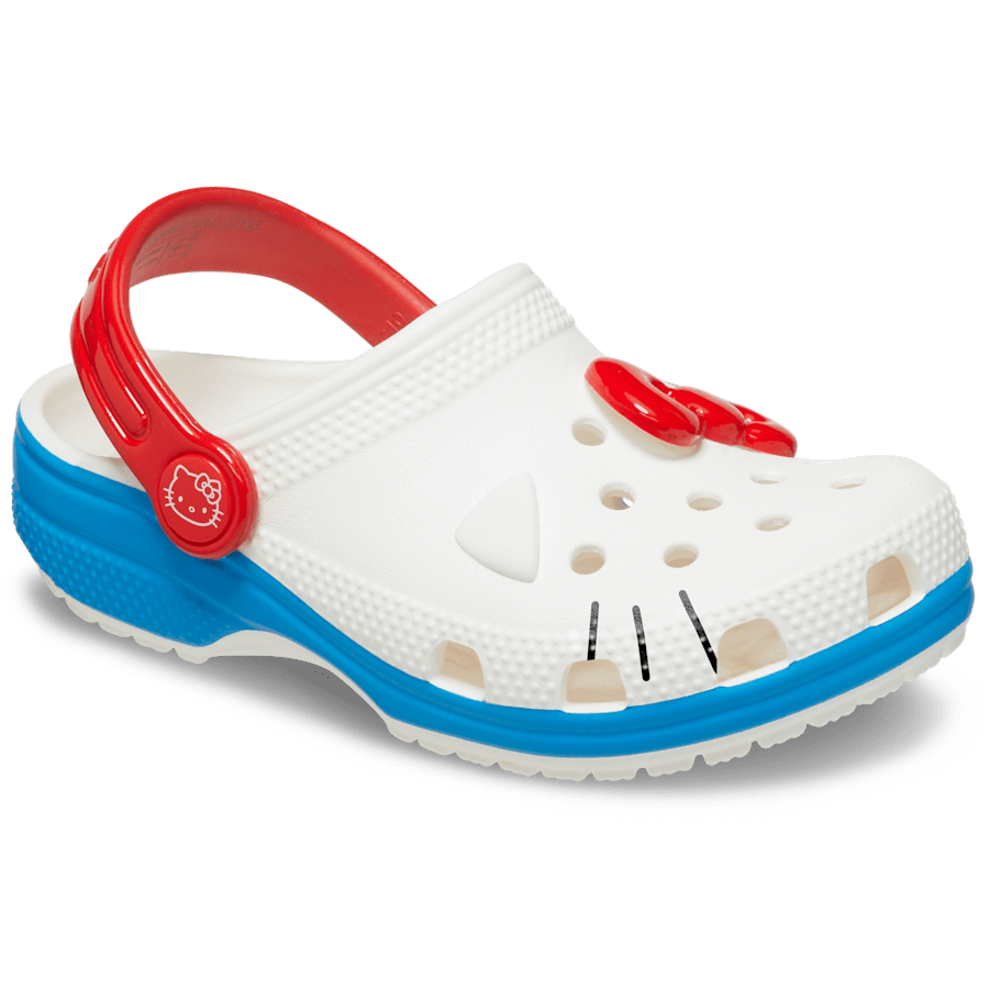 White Kids' Hello Kitty Classic Clog - Angle - Crocs
