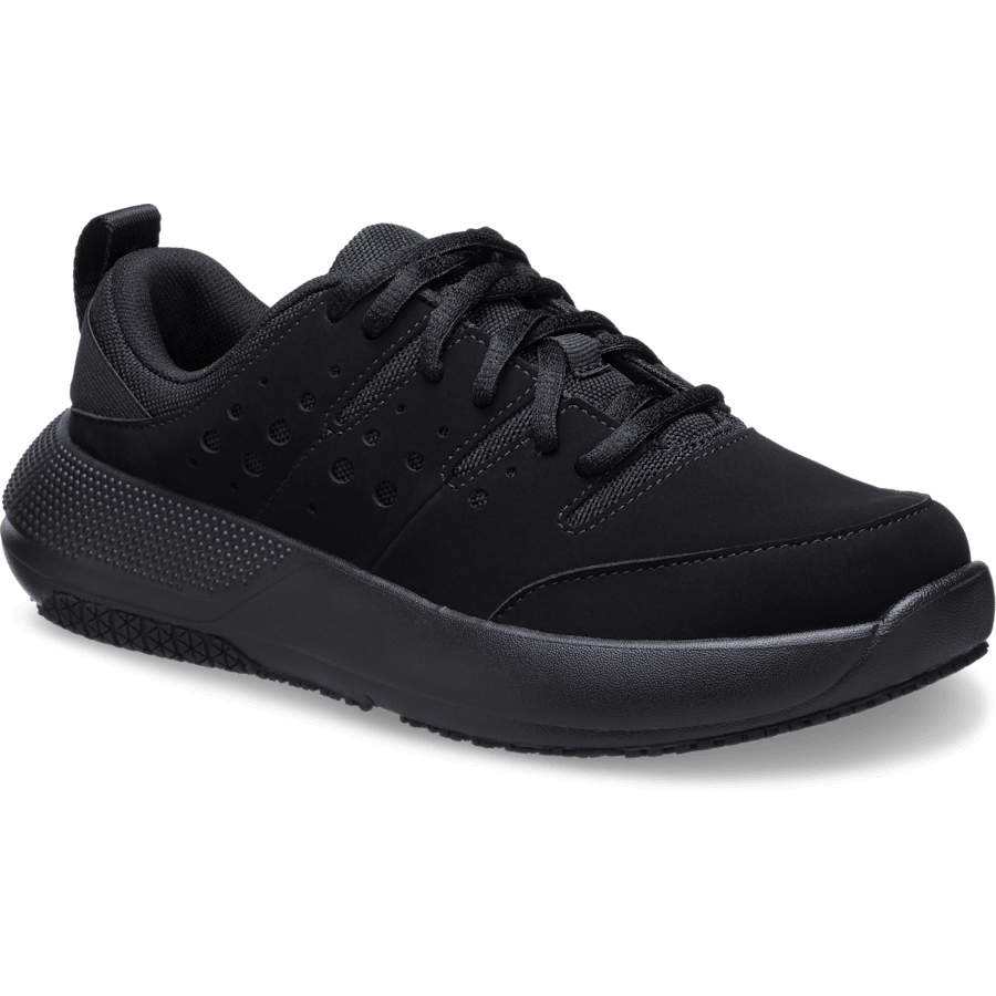 Triple Black Women's On the Clock Work Sneaker - Angle - Crocs PFD