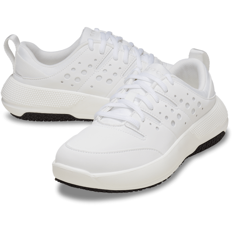 White / White Women's On the Clock Work Sneaker - Pair - Crocs PFD
