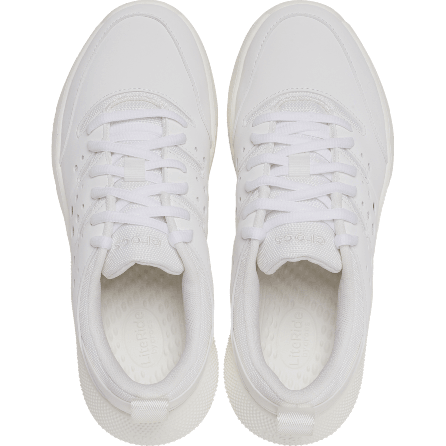 White / White Women's On the Clock Work Sneaker - Top - Crocs PFD