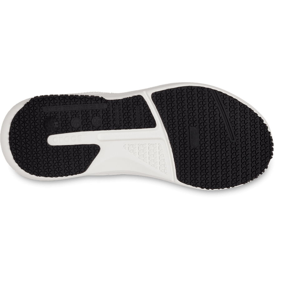 White / White Women's On the Clock Work Sneaker - Bottom - Crocs PFD