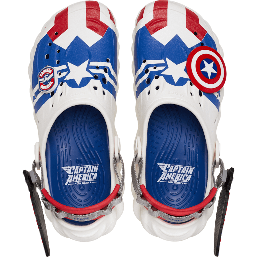 White Captain America Echo Clog - Top - Crocs