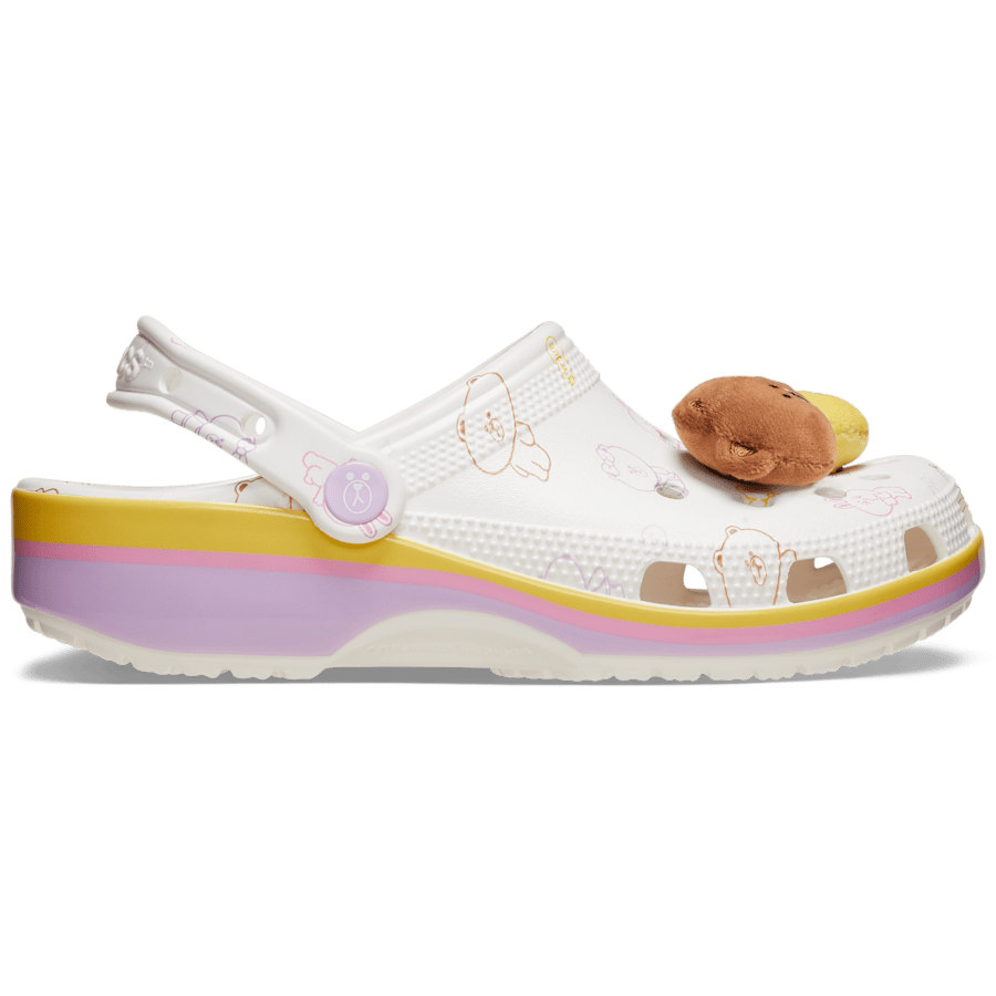 White LINE FRIENDS Classic Clog - Side - Crocs