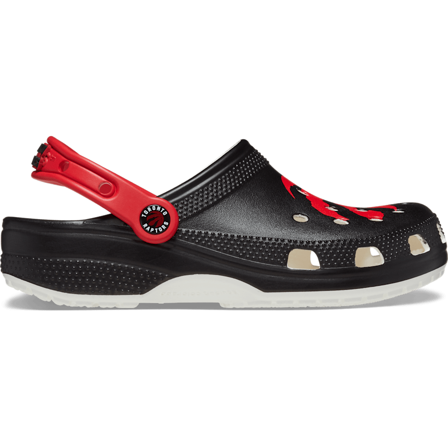 White NBA Toronto Raptors Classic Clog - Custom Angle - Crocs