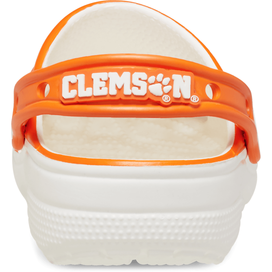 White Clemson Classic Clog - Back - Crocs