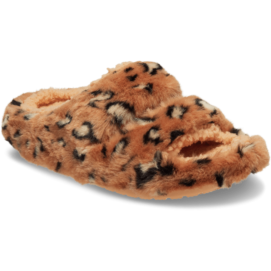 Color Classic Cozzzy Animal Print Sandal - Angle - Crocs