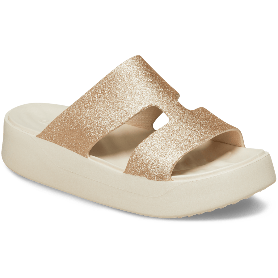 Stucco Getaway Platform Glitter H-Strap - Angle - Crocs