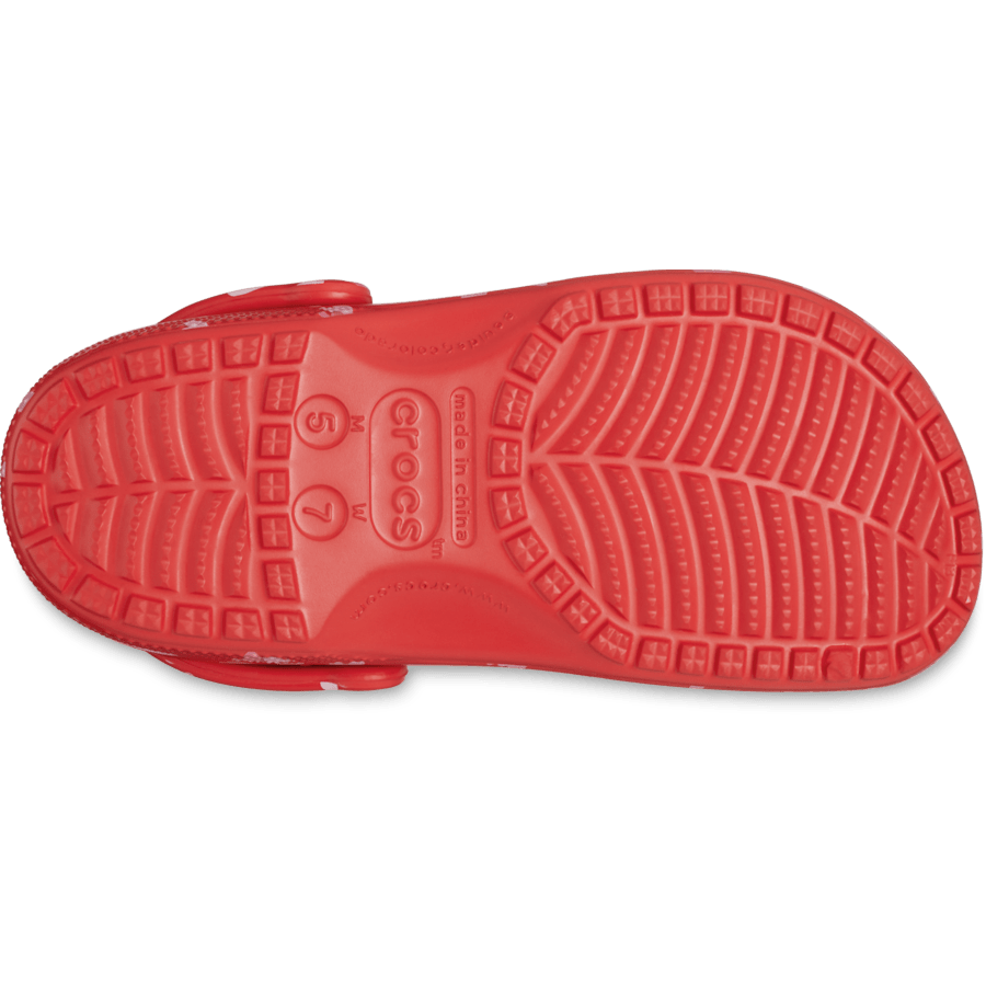 Cherry Red Classic Valentine’s Day Clog - Bottom - Crocs