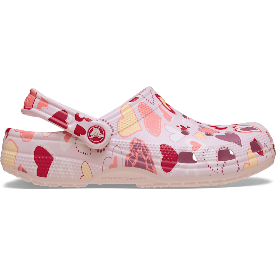 Pink Milk/Hearts Kids’ Classic Valentine’s Day Clog - Side - Crocs