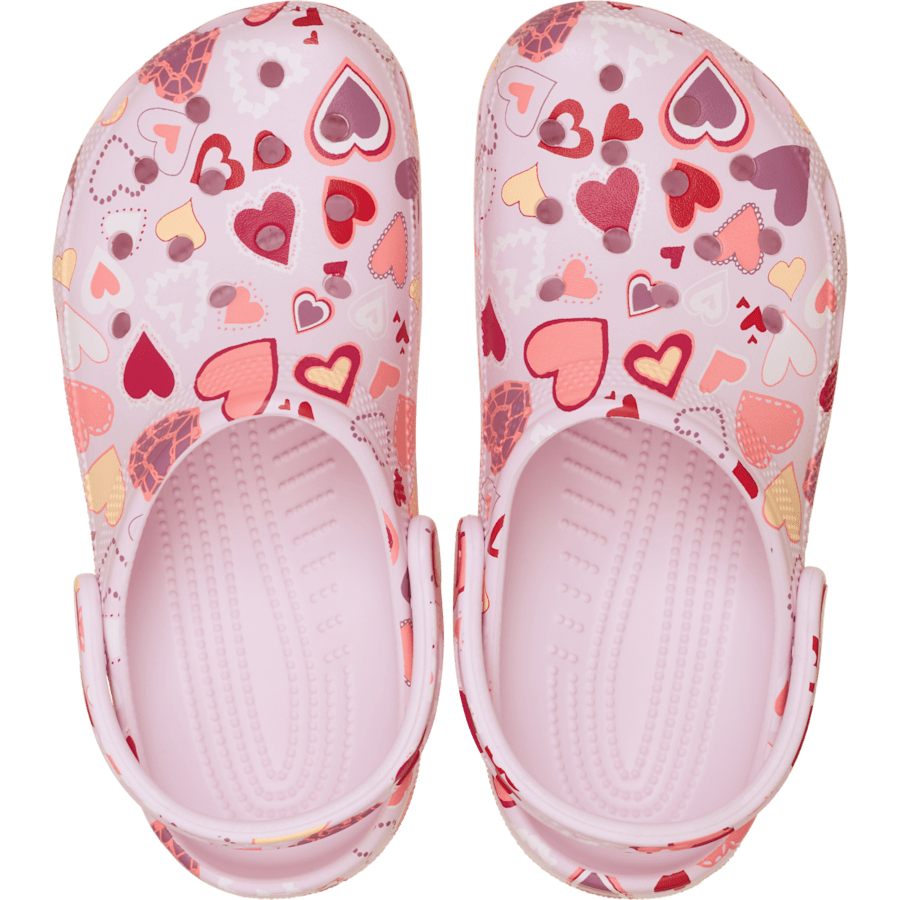 Pink Milk/Hearts Kids’ Classic Valentine’s Day Clog - Top - Crocs