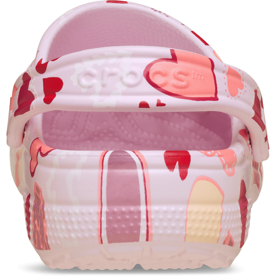 Pink Milk/Hearts Kids’ Classic Valentine’s Day Clog - Back - Crocs