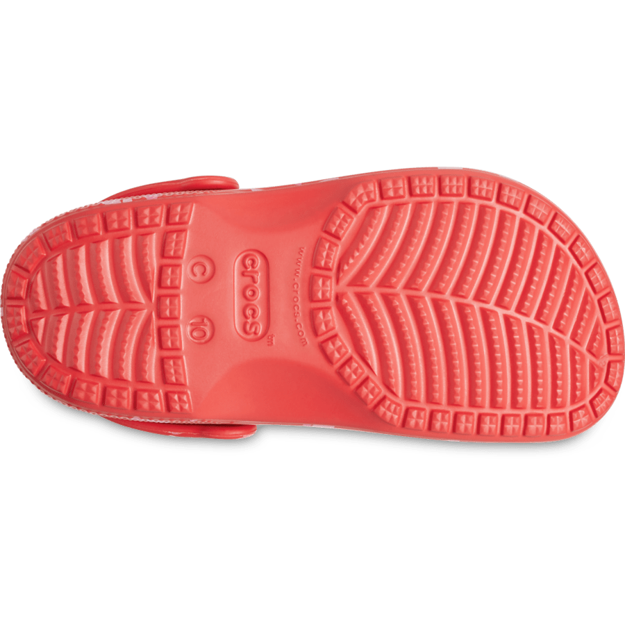 Cherry Red Toddler Classic Valentine’s Day Clog - Bottom - Crocs