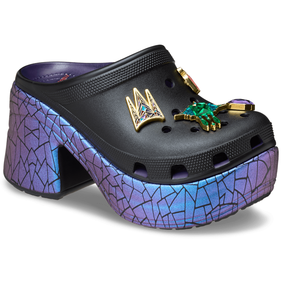Black Disney Evil Queen Siren Clog - Angle - Crocs