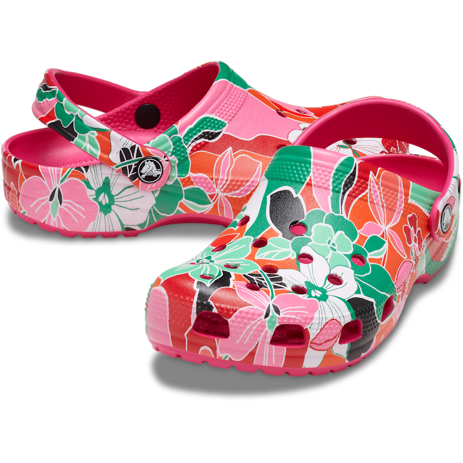 Dragon Fruit Classic Woodcut Floral Clog - Pair - Crocs