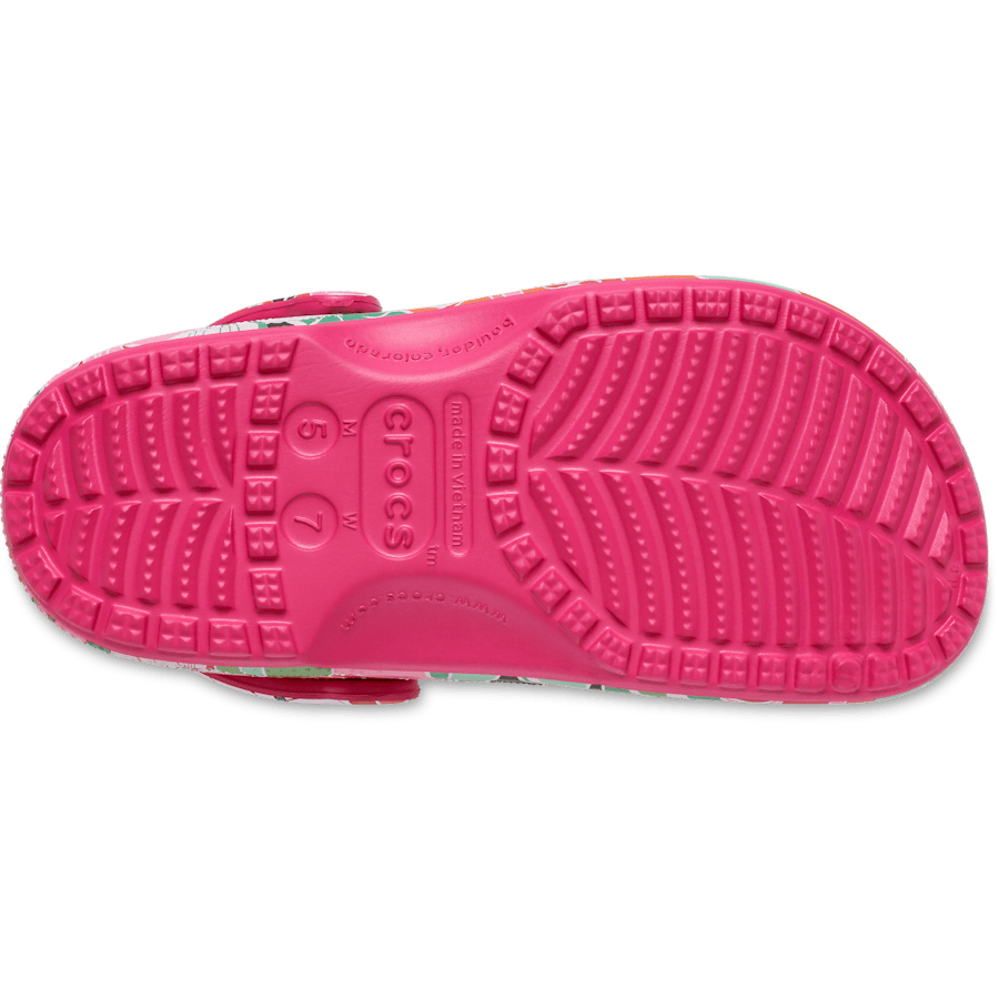 Dragon Fruit Classic Woodcut Floral Clog - Bottom - Crocs