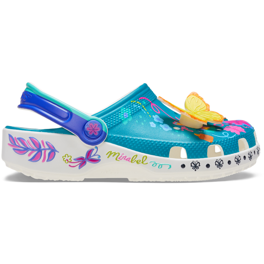 White Kids' Encanto Mirabel Classic Clog - Side - Crocs