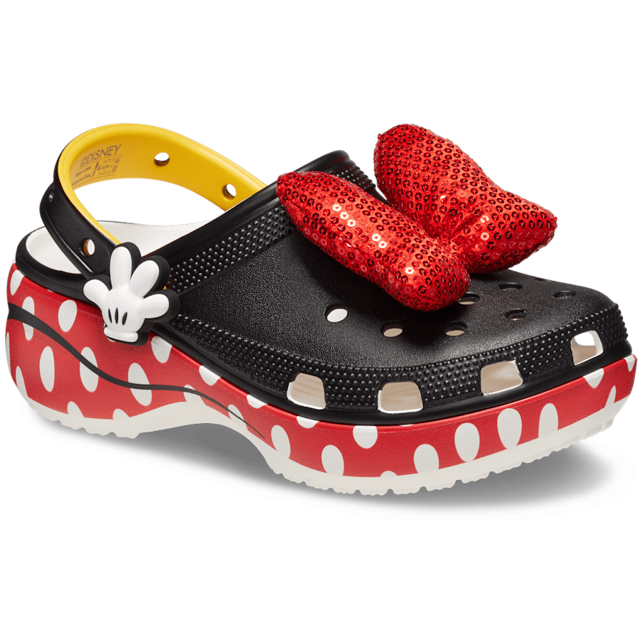 White Minnie Mouse Classic Platform Clog - Angle - Crocs