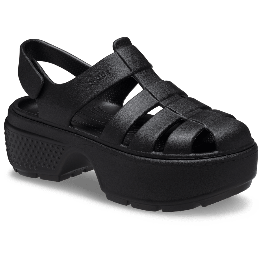 Black Stomp Fisherman Sandal - Angle - Crocs