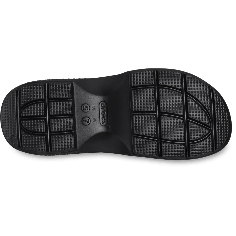 블랙/블랙 스톰프 메리제인 - 바닥면 - Crocs