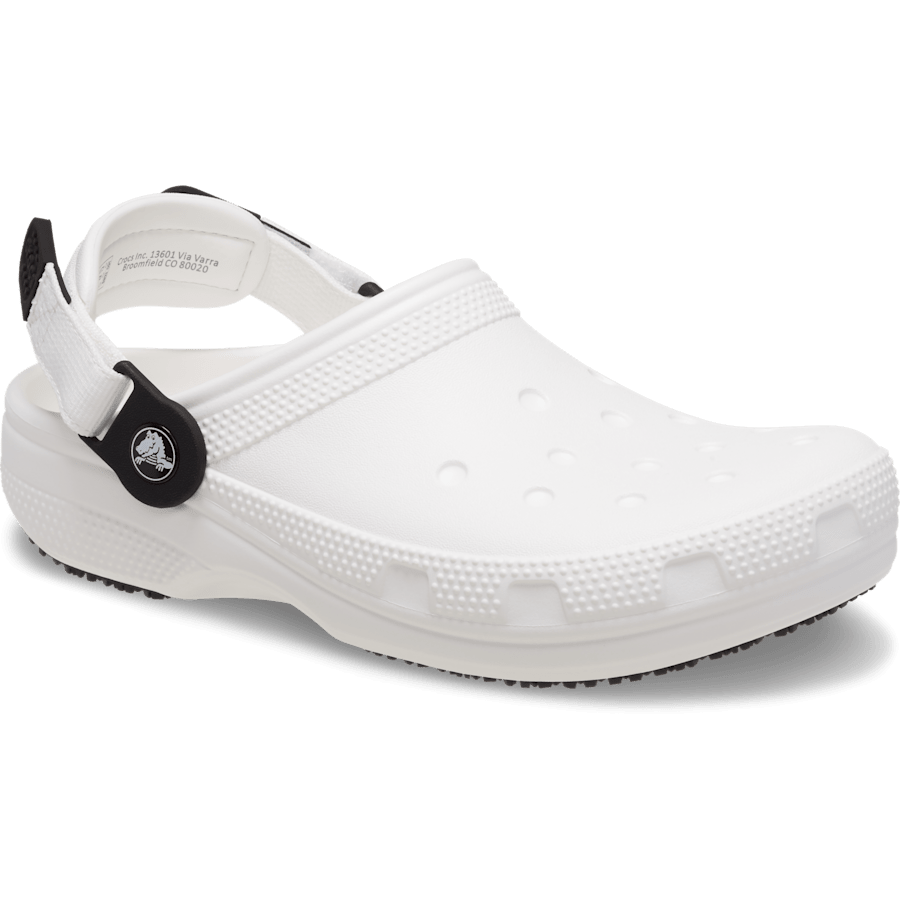 White Classic Work Clog - Angle - Crocs PFD