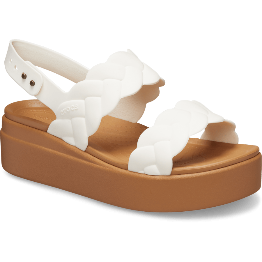 Chalk Brooklyn Woven Low Wedge - Angle - Crocs