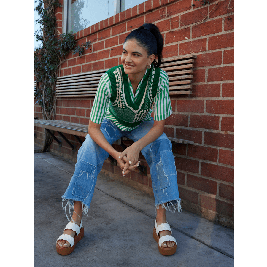 Chalk Brooklyn Woven Low Wedge - Custom Angle - Crocs