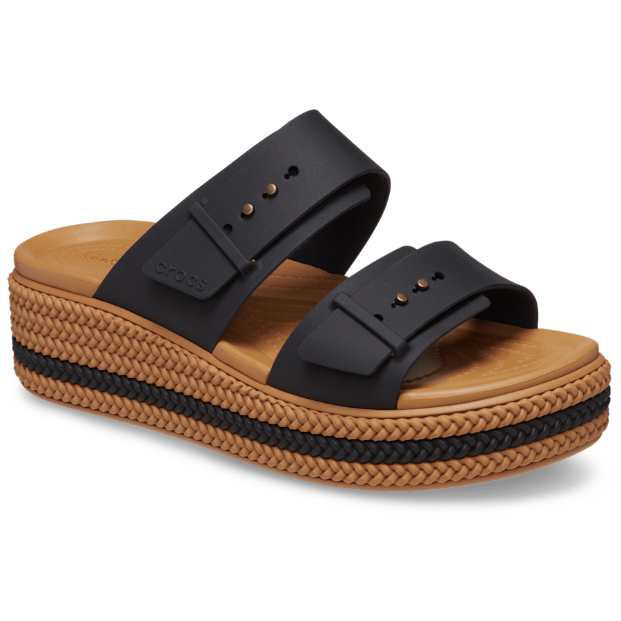 Black Brooklyn Woven Buckle - Front - Crocs