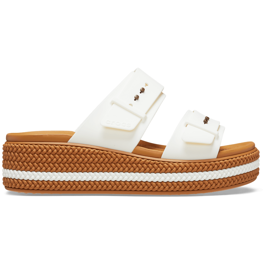 Chalk Brooklyn Woven Buckle - Side - Crocs