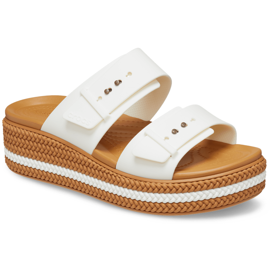 Chalk Brooklyn Woven Buckle - Angle - Crocs