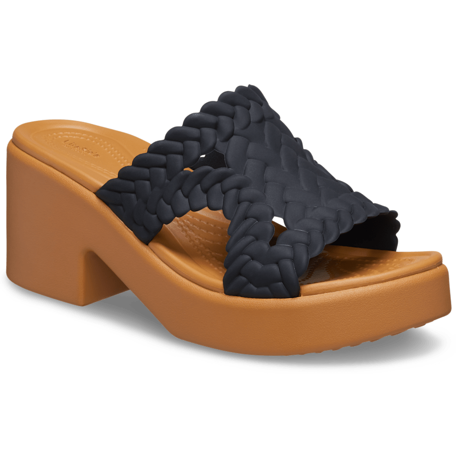 Black Brooklyn Woven Heel - Angle - Crocs