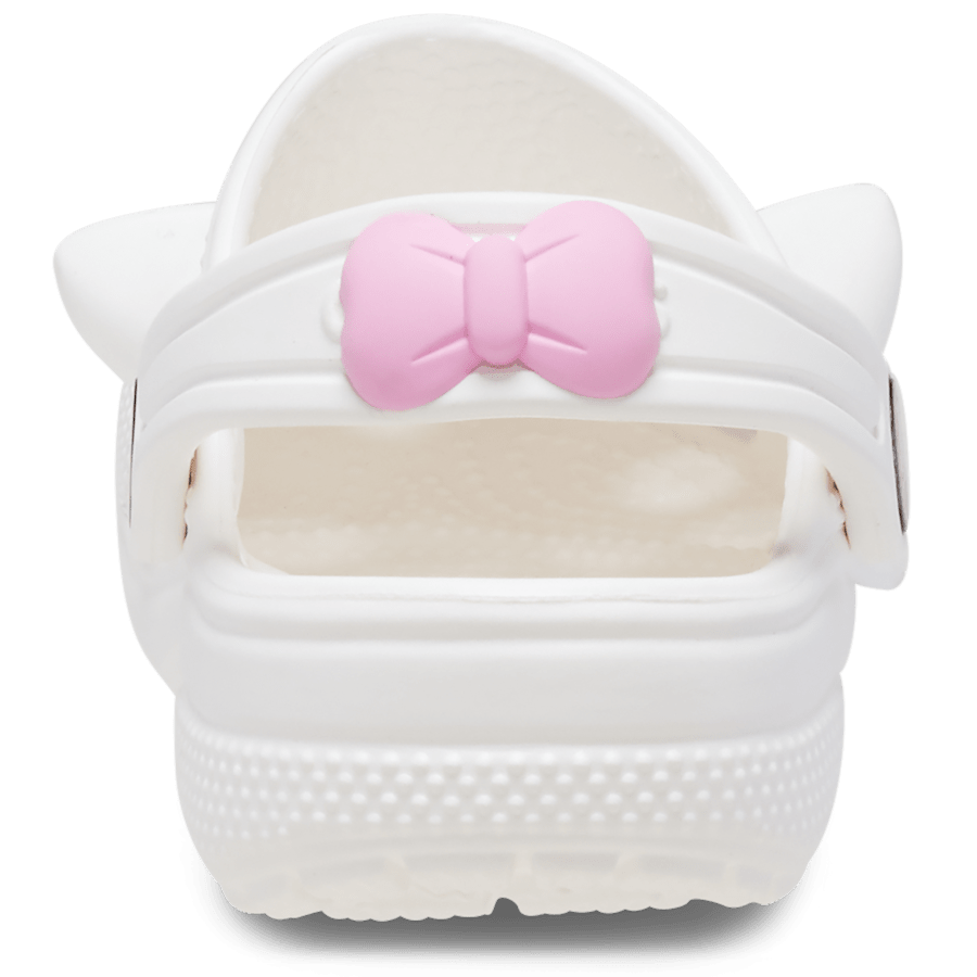 White / Pink Tweed Toddlers’ Classic I AM White Cat Clog - Back - Crocs