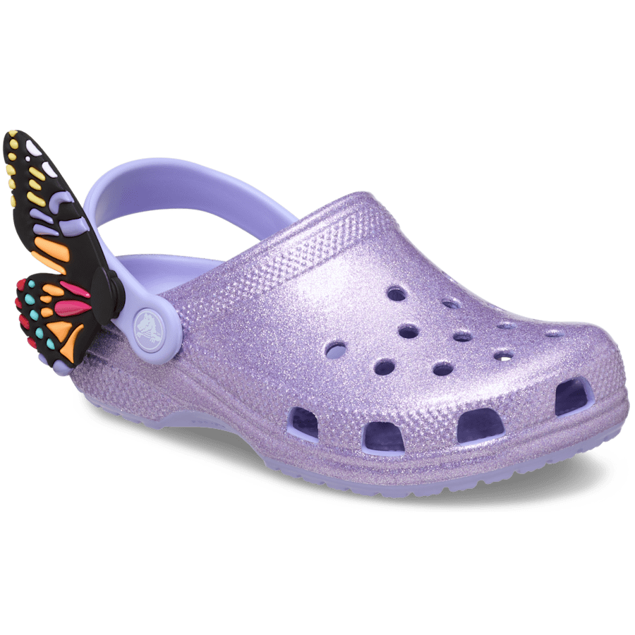 Mystic Purple Toddler Classic IAM Butterfly Clog - Angle - Crocs