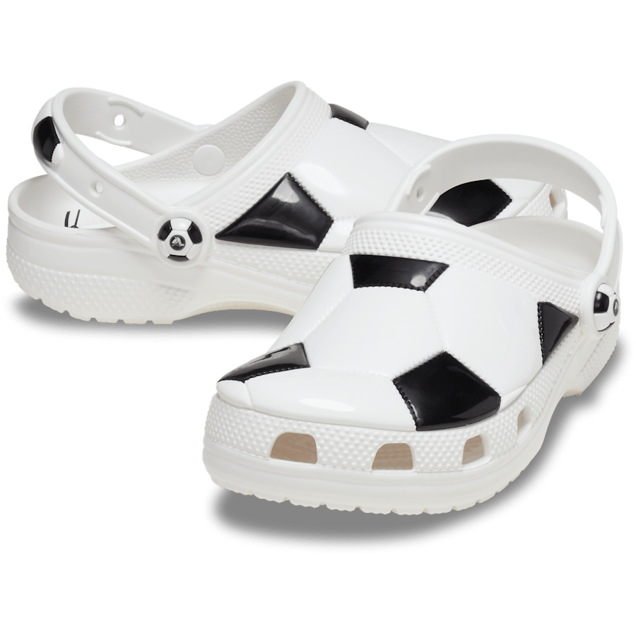 White / Black Toddler Classic Soccer Clog - Pair - Crocs