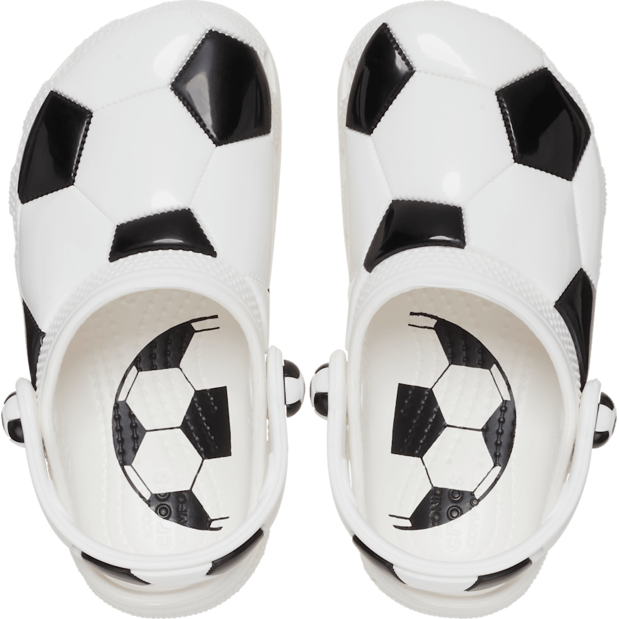 White / Black Toddler Classic Soccer Clog - Top - Crocs