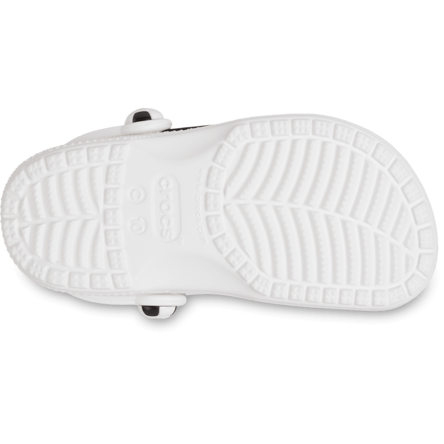 White / Black Toddler Classic Soccer Clog - Bottom - Crocs