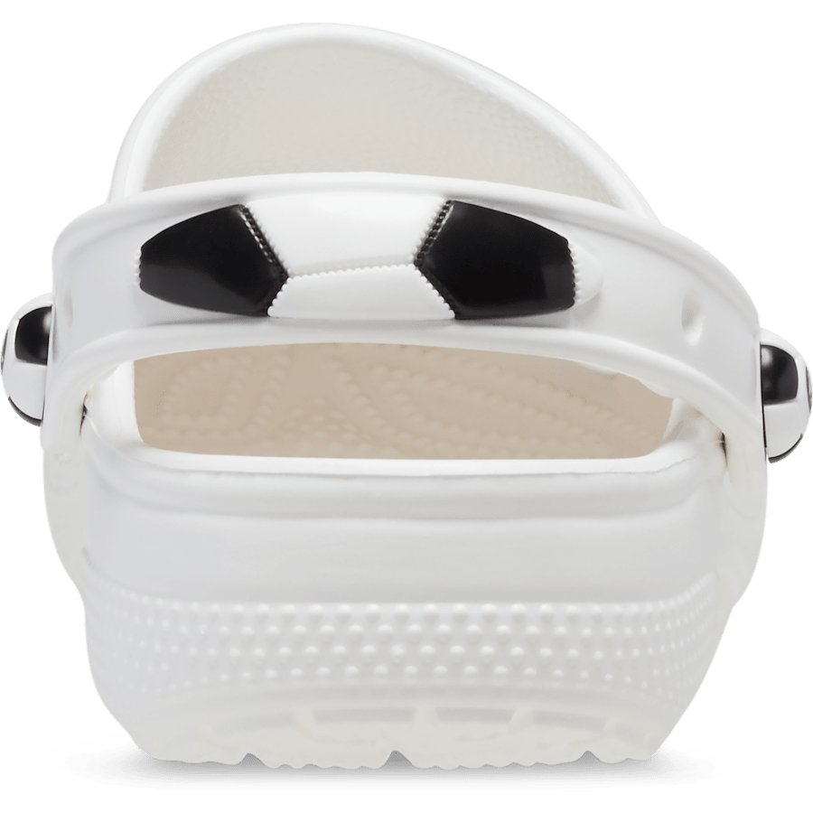 White / Black Toddler Classic Soccer Clog - Back - Crocs