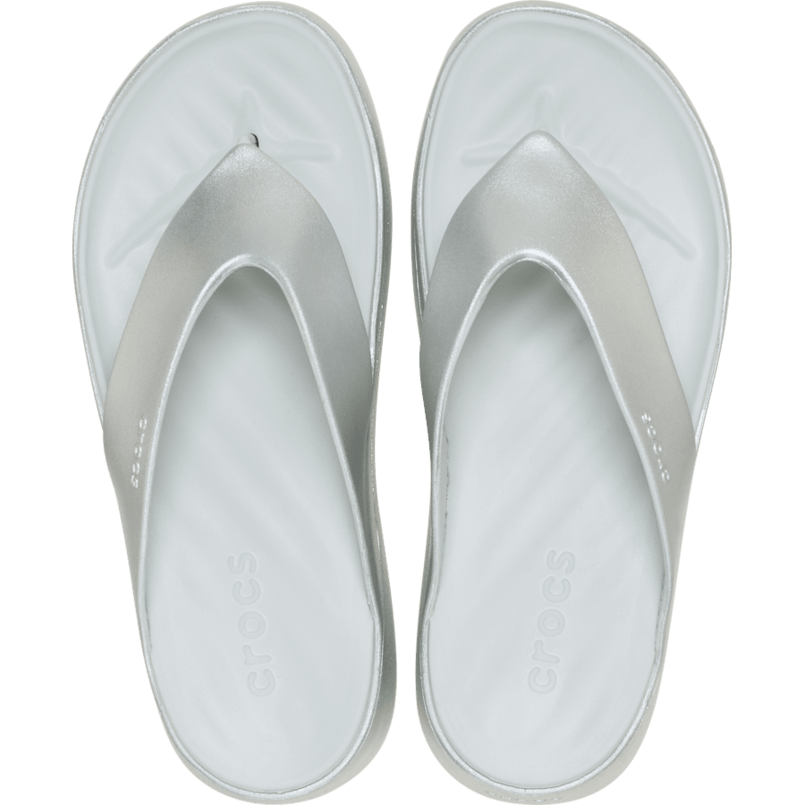Silver Getaway Platform Metallic Flip - Top - Crocs