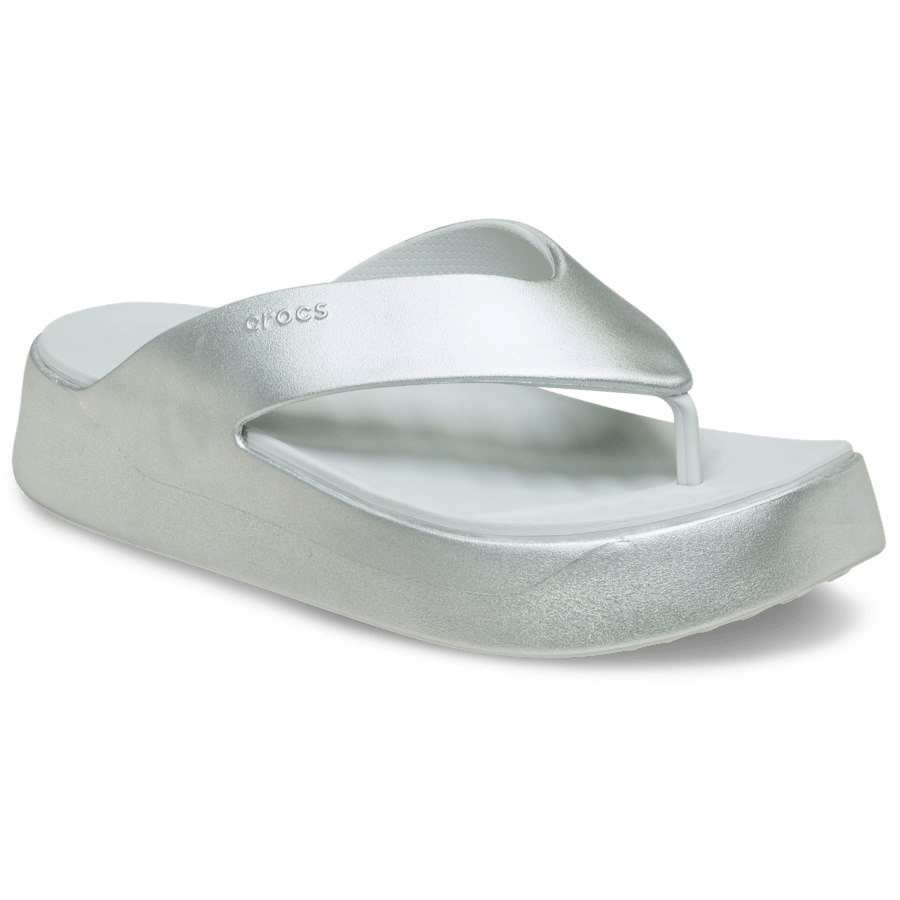 Silver Getaway Platform Metallic Flip - Angle - Crocs