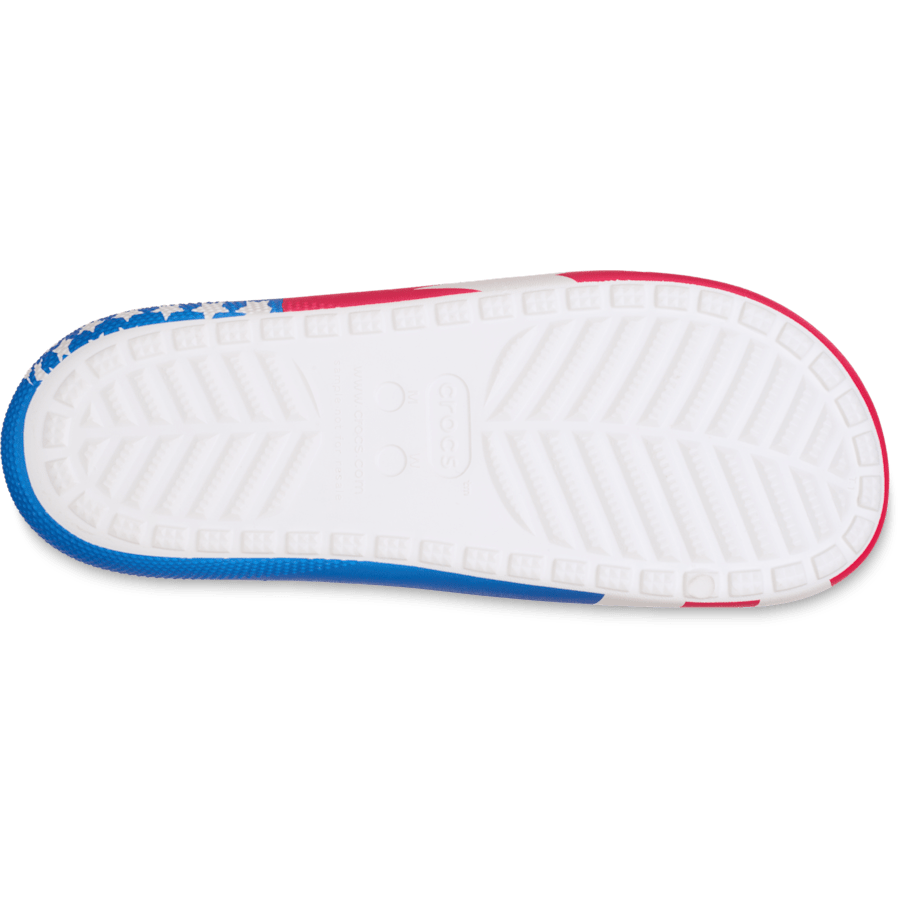 White / Multi Classic American Flag Slide 2.0 - Bottom - Crocs