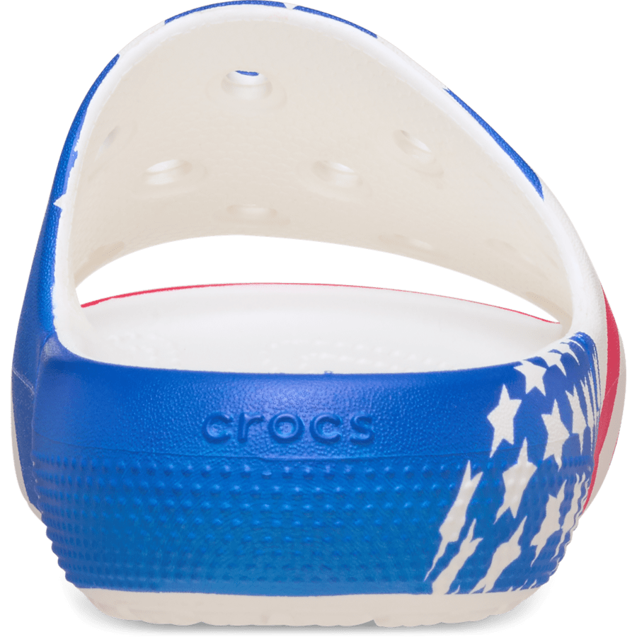 White / Multi Classic American Flag Slide 2.0 - Back - Crocs