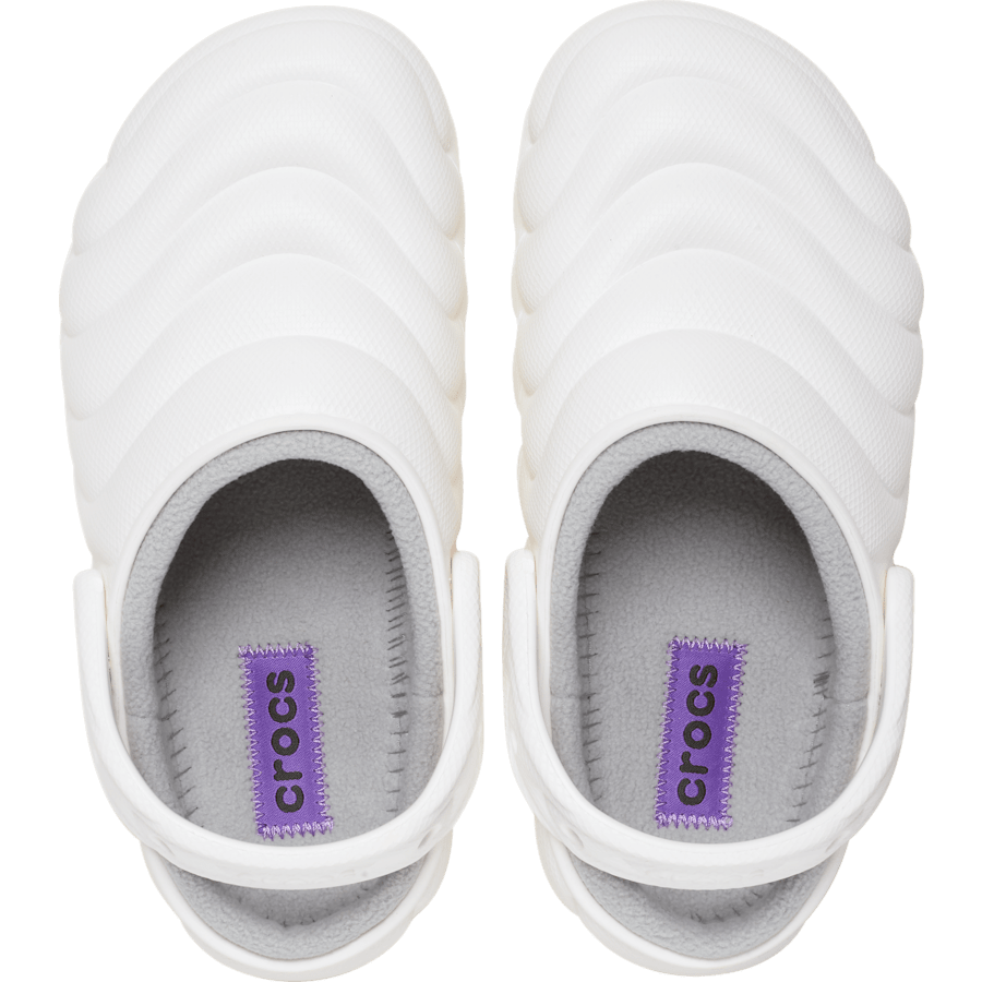 White Classic Lined Overpuff Clog - Top - Crocs