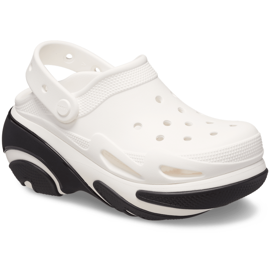 White Bubble Crush Clog - Angle - Crocs